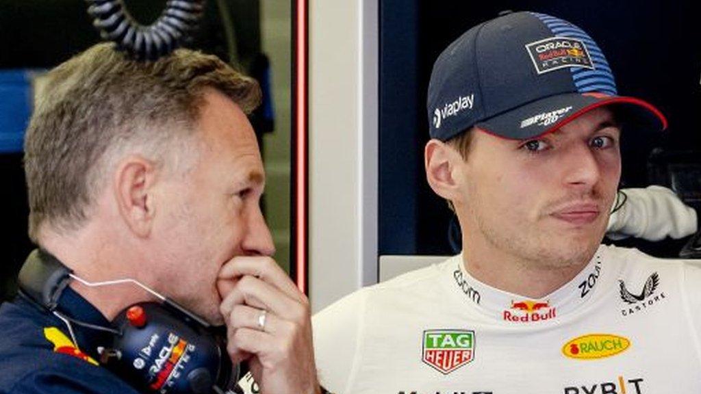 Christian Horner and Max Verstappen