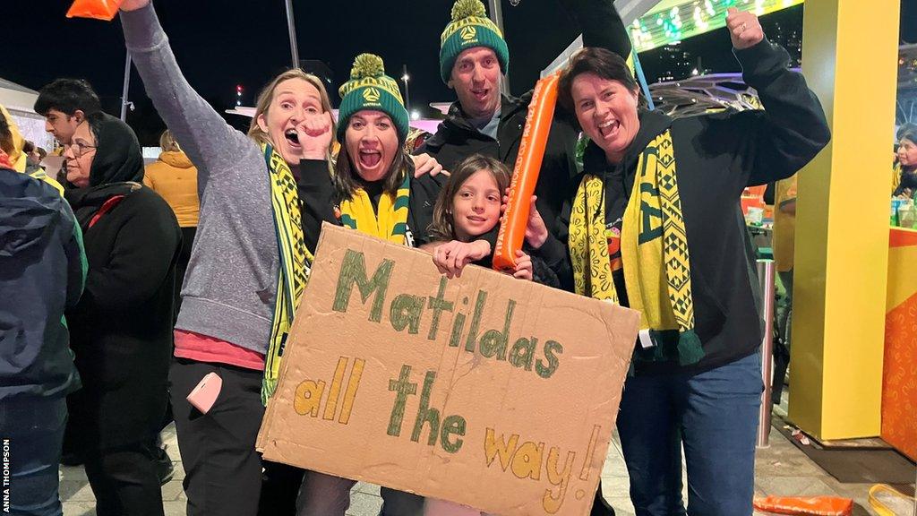 Australian fans at the Adelaide fan park