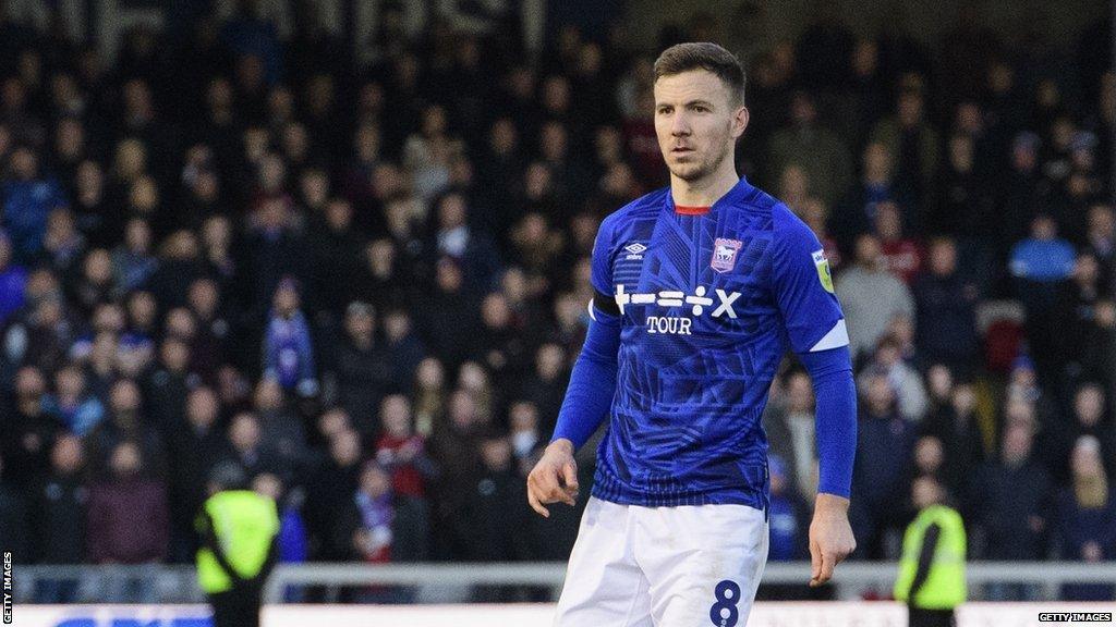 Lee Evans playing for Ipswich Town