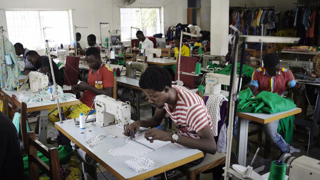 Workers in a clothes factory