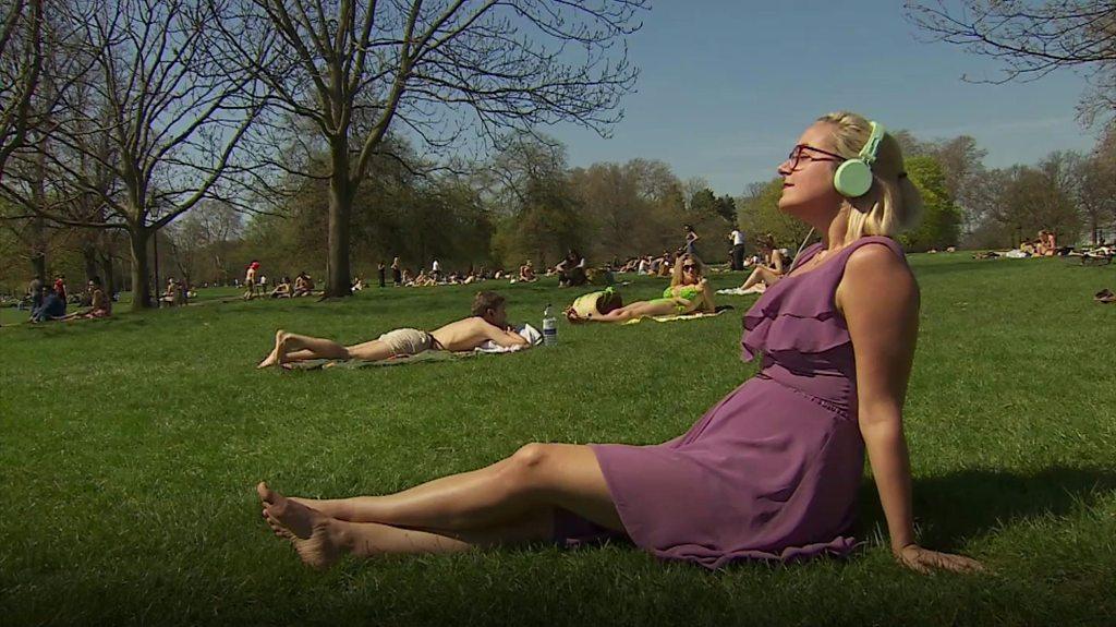 Woman sitting in the park