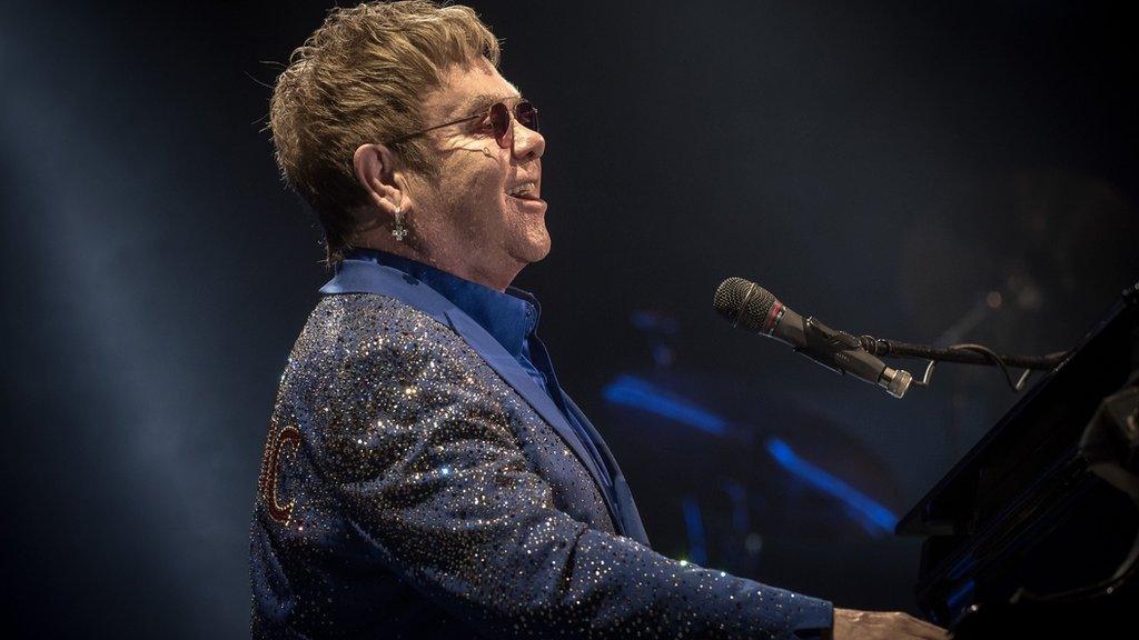 Elton John performs in Hong Kong