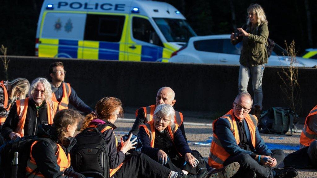 Insulate Britain protesters block the M25 at Essex