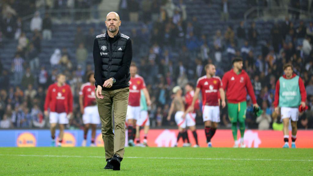 Erik ten Hag following Manchester United's 3-3 draw with Porto in the Europa League 