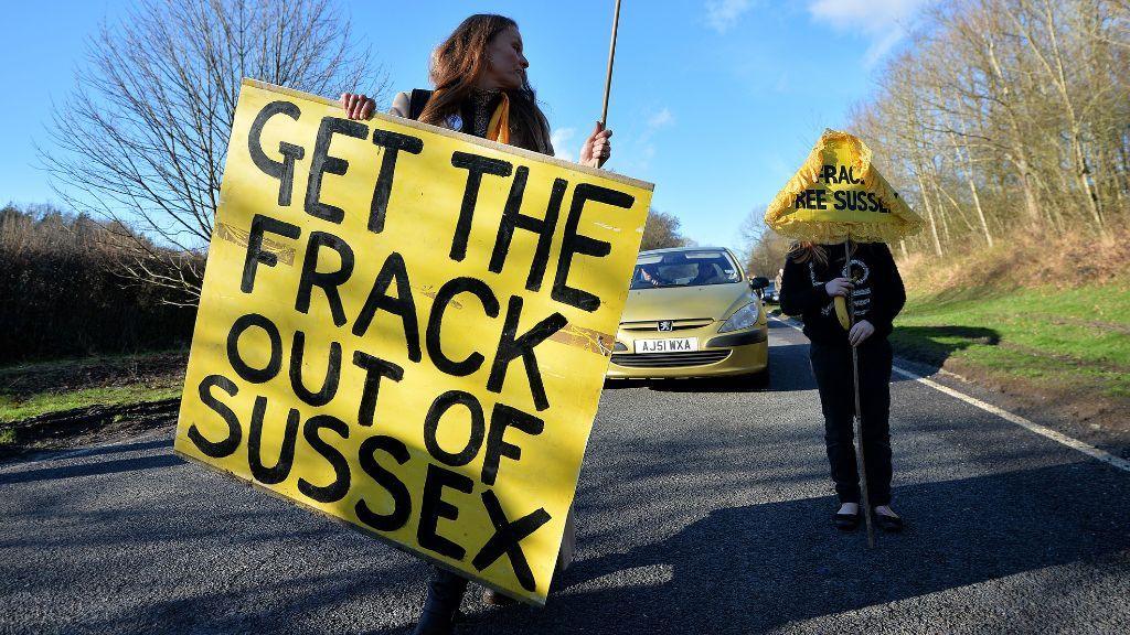 Protesters in Balcombe in 2014