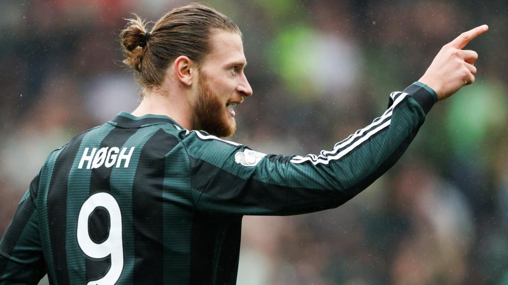 Celtic's Kasper Hogh celebrates