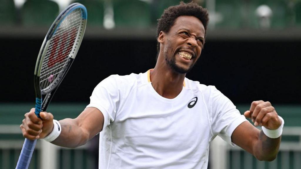 Gael Monfils celebrates