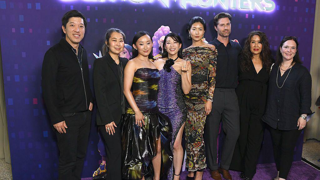 Some of the Kpop Demon Hunter cast and crew.