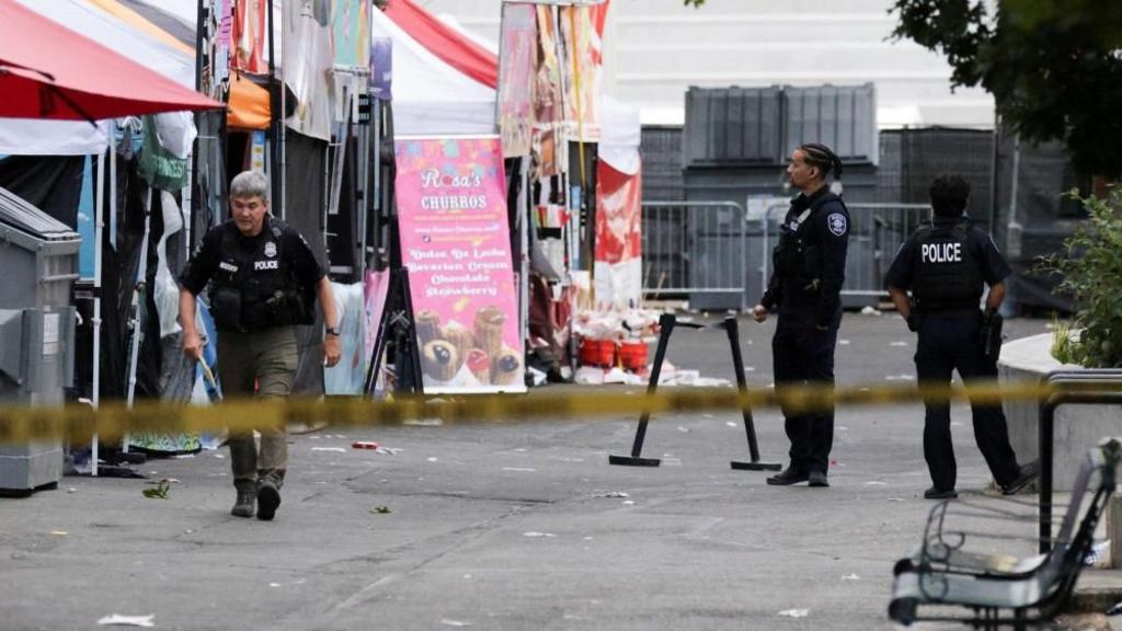 Seattle Police respond to what they described as a shooting with "multiple" victims at Seattle Center, in Seattle