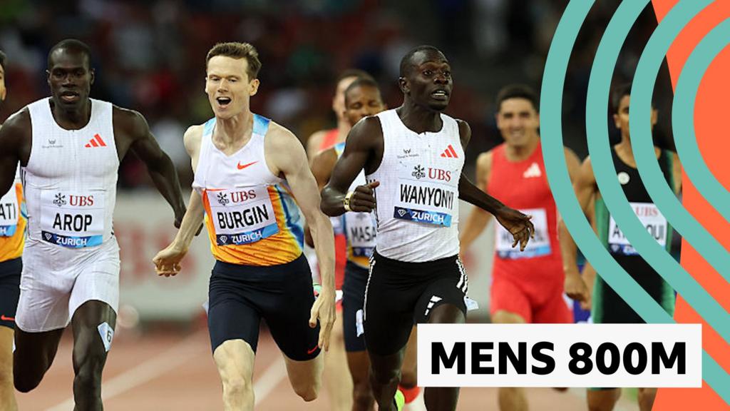 Wanyonyi hangs on against GB's Burgin in men's 800m