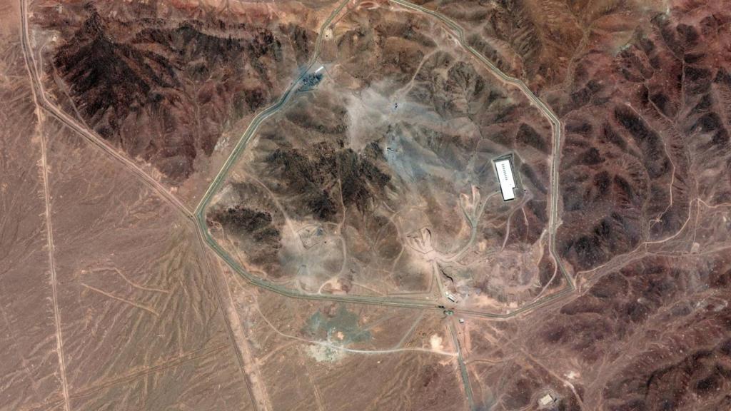 Strikes damage are seen at the Fordo site in Iran.
