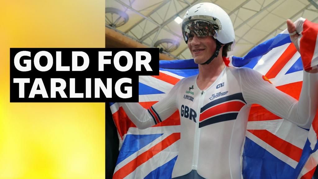GB's Tarling wins first track world title with points race victory GB's Tarling wins first track world title with points race victory