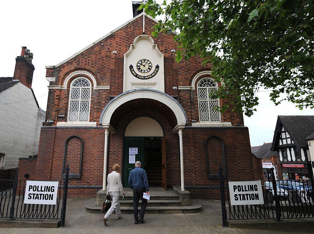 A polling station in Newhall, South Derbyshire