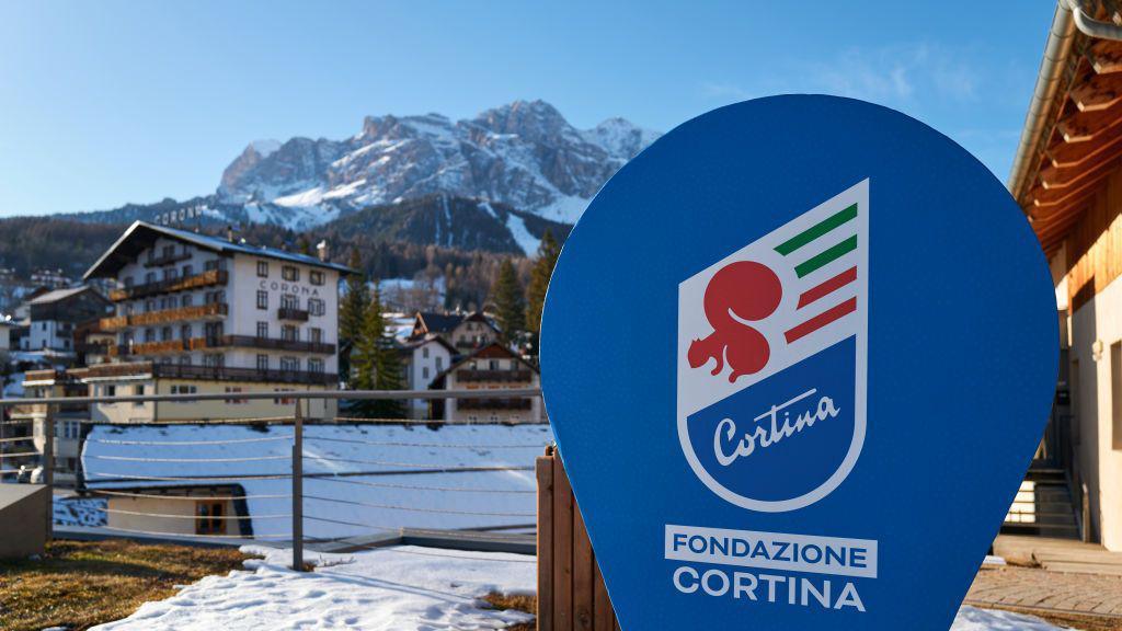 A sign for the fan zone at the Winter Olympics