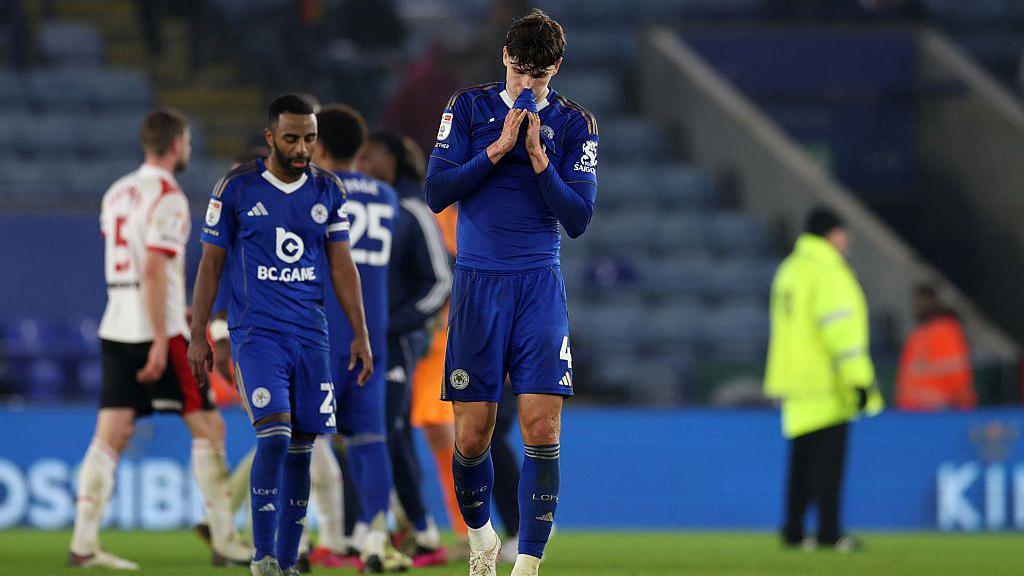 Ben Nelson of Leicester City looks dejected after their home defeat by Southampton