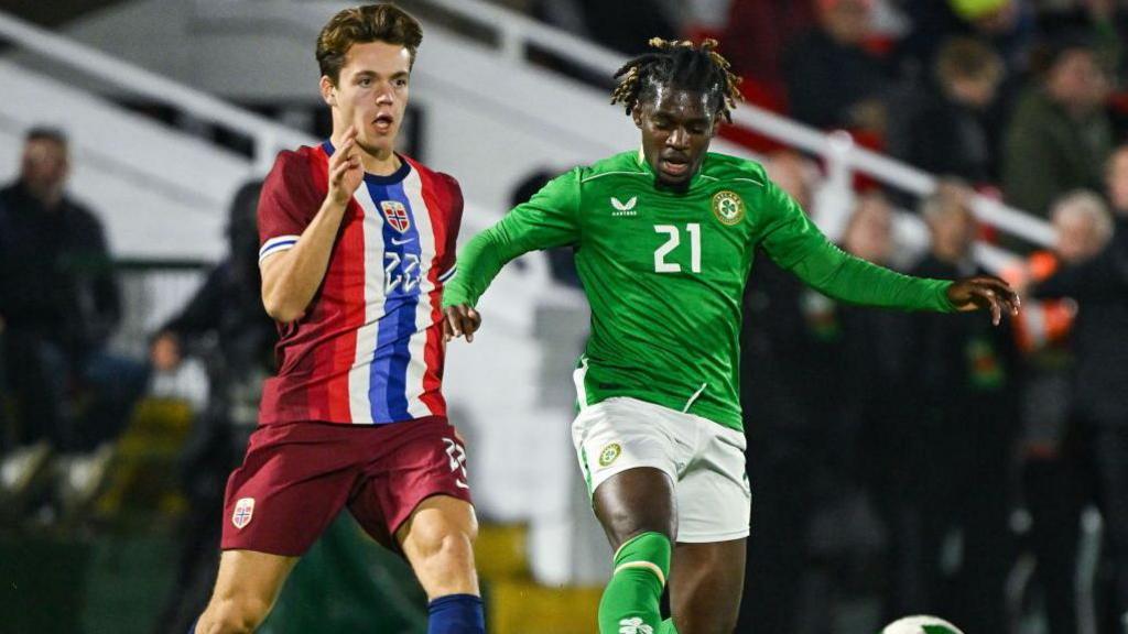 Sverre Nypan playing for Norway Under-21s