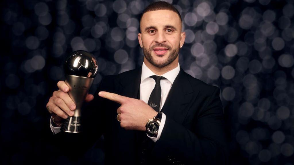 Kyle Walker with Fifpro Men's Best XI award