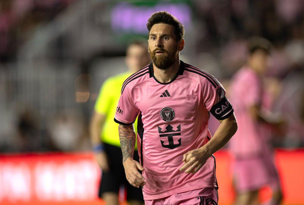 Lionel Messi jogs while playing for Inter Miami