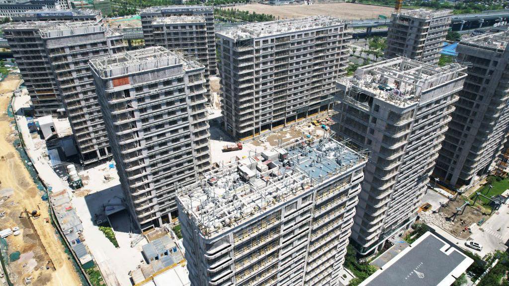  a general view of an under-construction residential housing complex in Hangzhou in China's eastern Zhejiang province