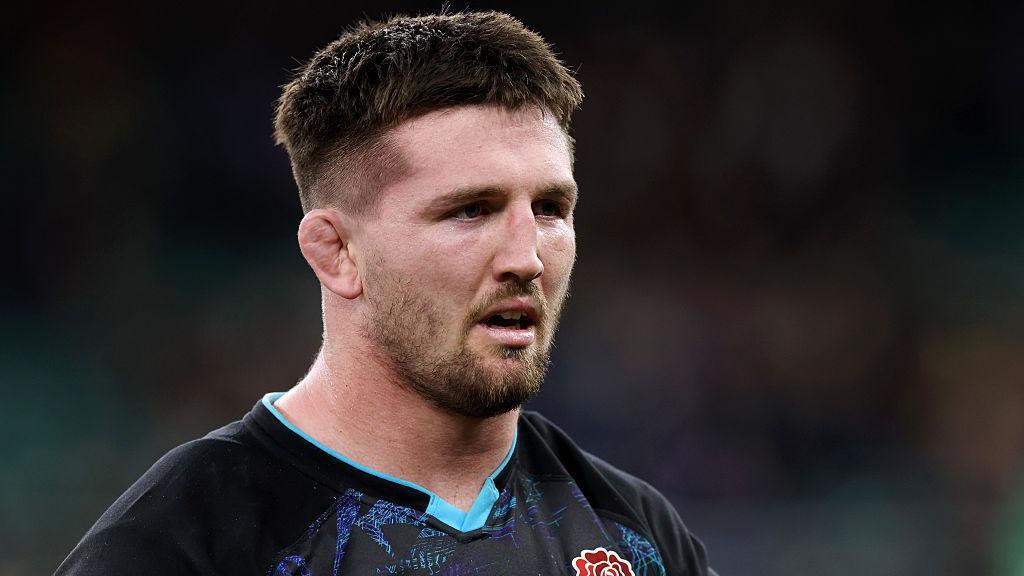 England flanker Tom Curry looks on during the autumn international win over Argentina