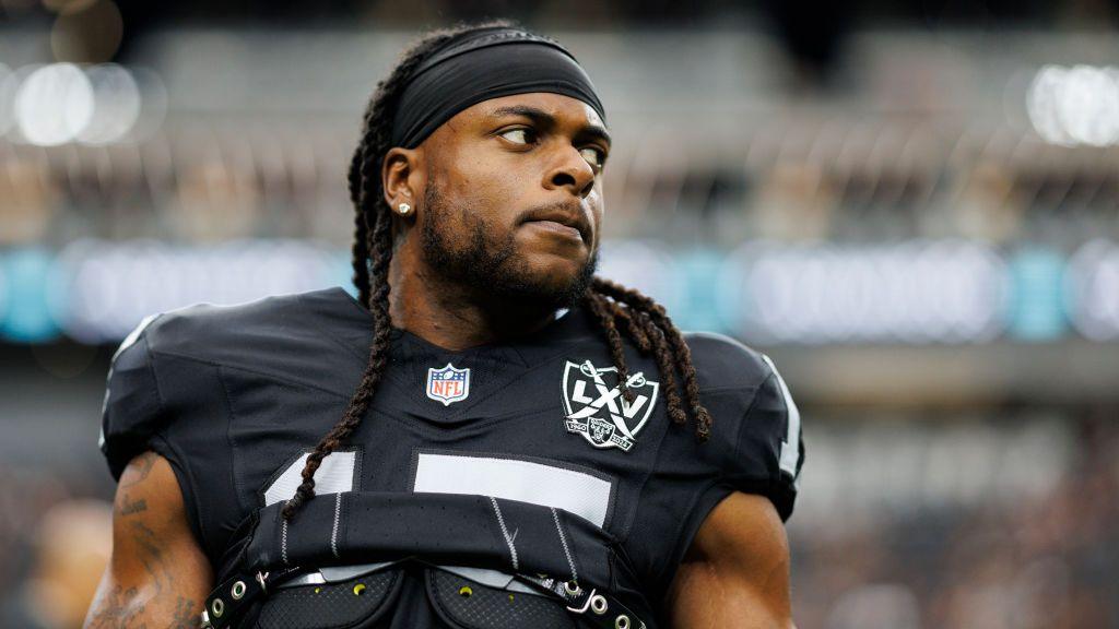 Davante Adams before the Las Vegas Raiders' game against the Carolina Panthers on 22 September.