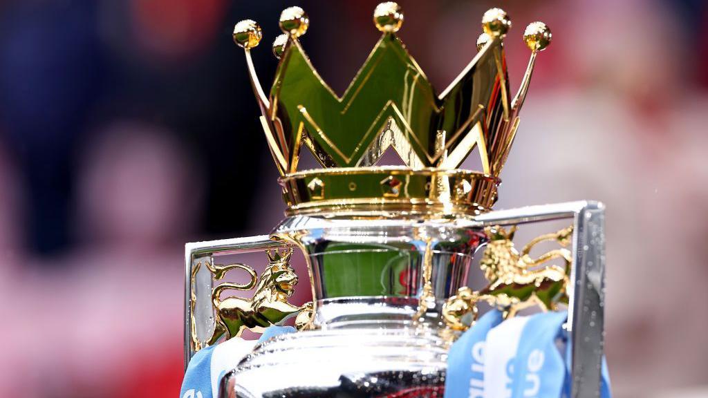 General view of the Premier League trophy