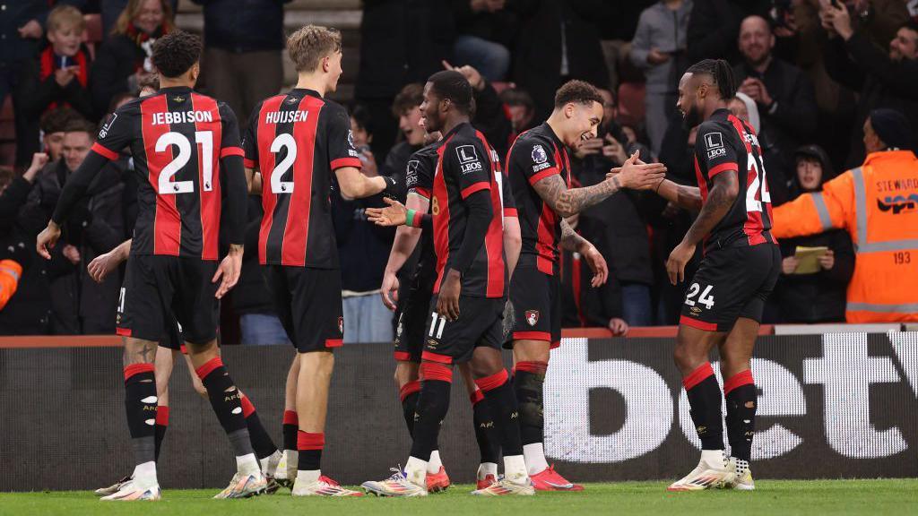 Bournemouth players celebrating