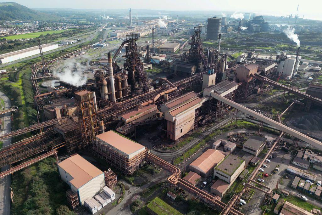 An aerial view of the Tata Steel works in Port Talbot 