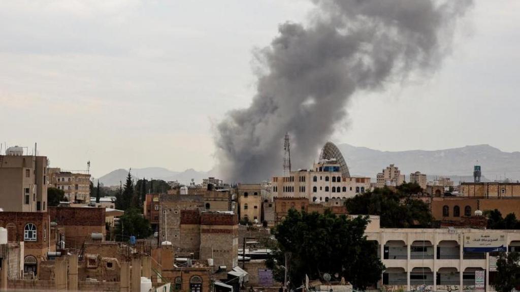 Smoke rising in Yemen