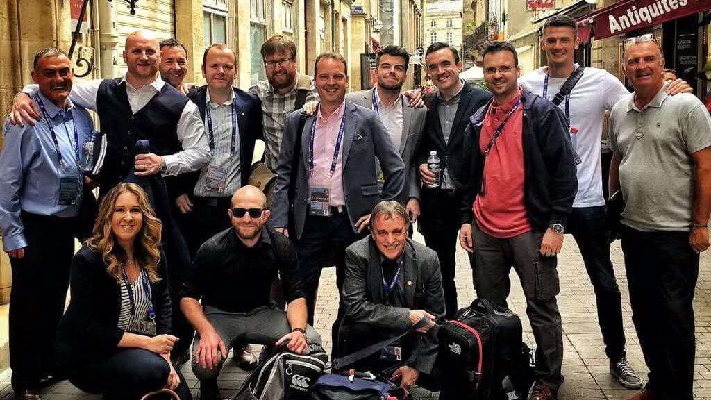 Criw BBC Cymru yn Bordeaux yn 2016