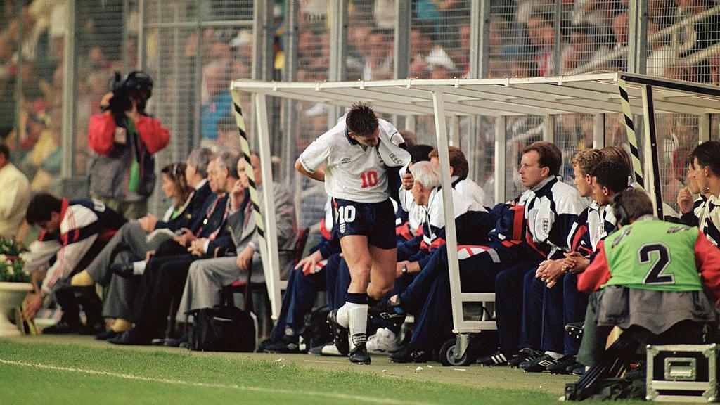 Gary Lineker was substituted on his final appearance for England in defeat to Sweden