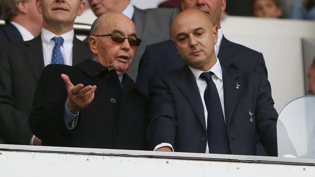Joe Lewis and Daniel Levy at Tottenham Stadium in 2014
