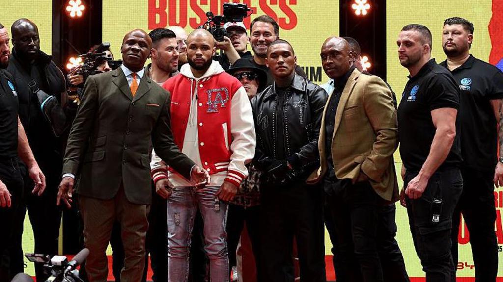 Chris Eubank Sr, Jr, Conor Benn and Nigel Benn pose for pictures together
