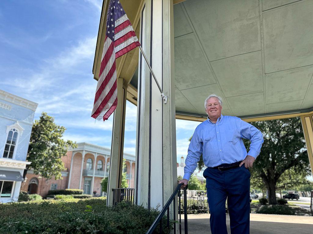 Eufaula Mayor Jack Tibbs stands for a portrait beneath a gazebo