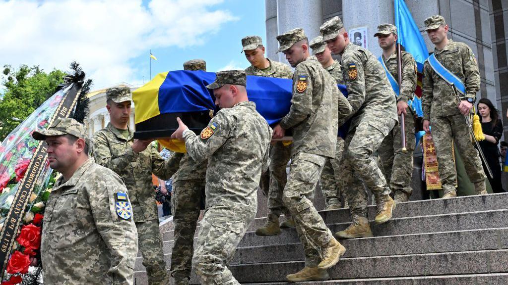 Ukraine funeral for a killed pilot