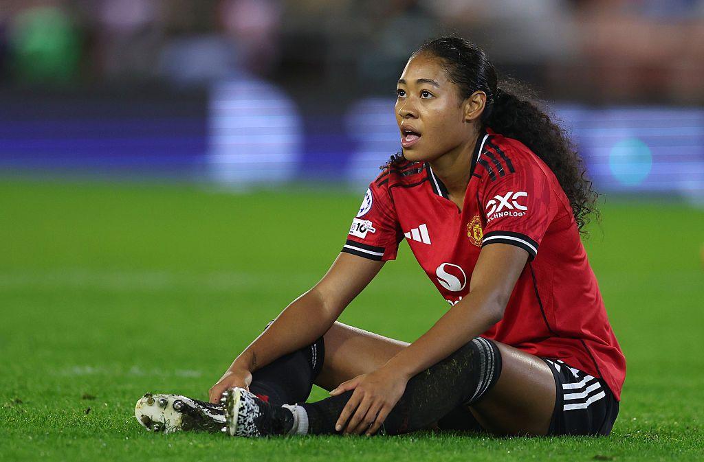 Jayde Riviere reacts during the game