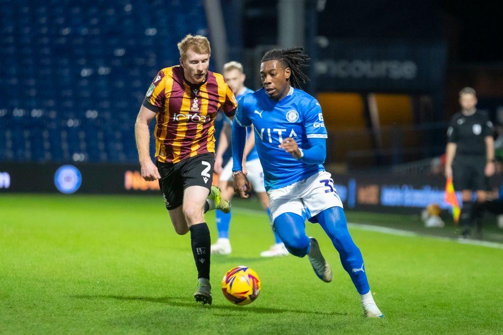  Tayo Adaramola playing against Bradford for Stockport