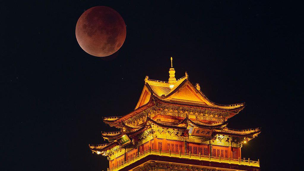 Blood Moon in Jiujiang, Jiangxi Province of China.