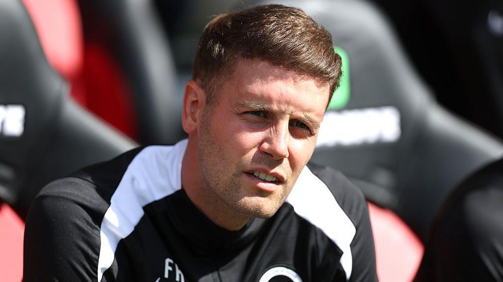 Fabian Hurzeler on the Brighton touchline