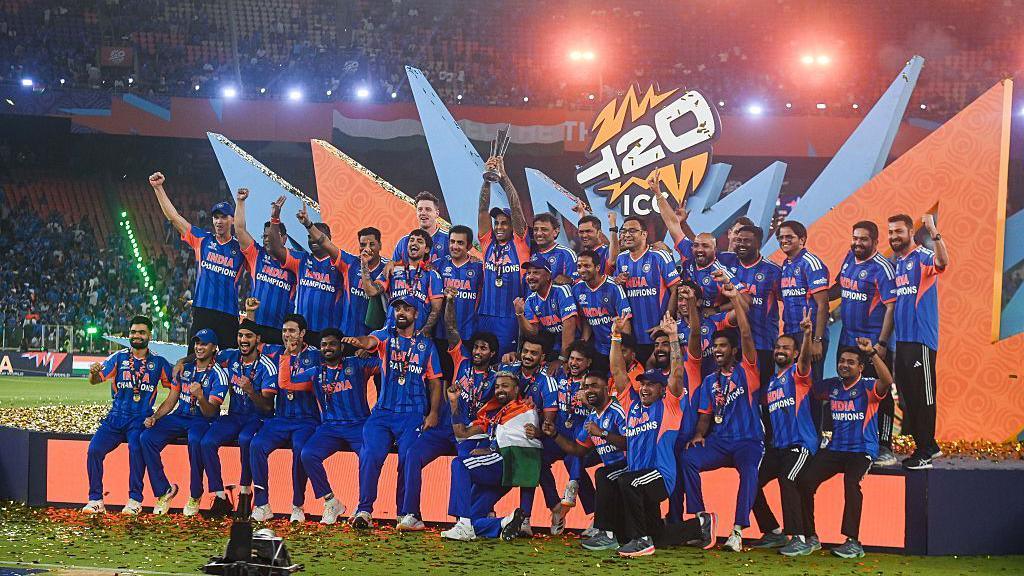 India celebrate winning the T20 World Cup