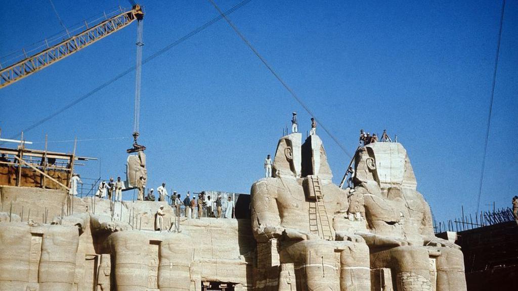 Transfer Of The Abu Simbel Temples Around 1963-1968
EGYPT - JANUARY 01: The famous Abu Simbel temples in Egypt before they were removed to their new site. 1972 (Photo by Keystone-France/Gamma-Keystone via Getty Images)