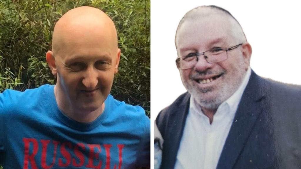 A composite image showing both synagogue attack victims