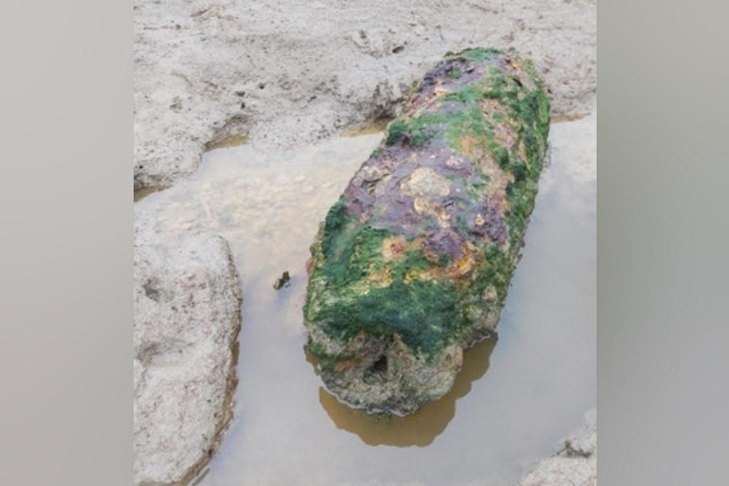 An unexploded World War II shell found in Bradwell