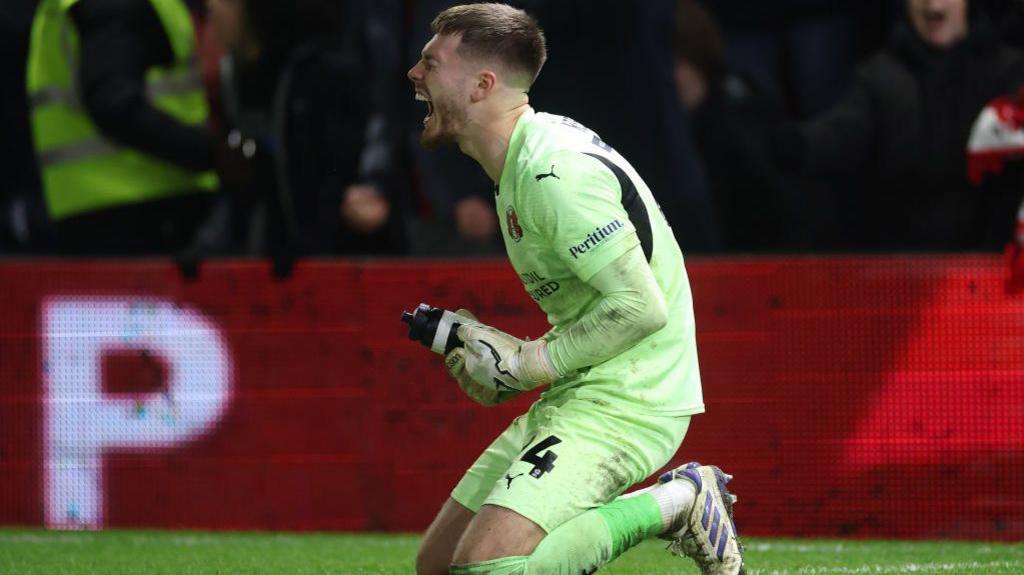 Josh Keeley celebrates 