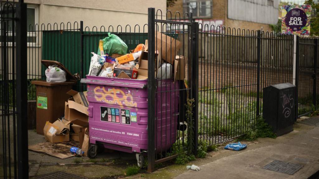 Overflowing bin