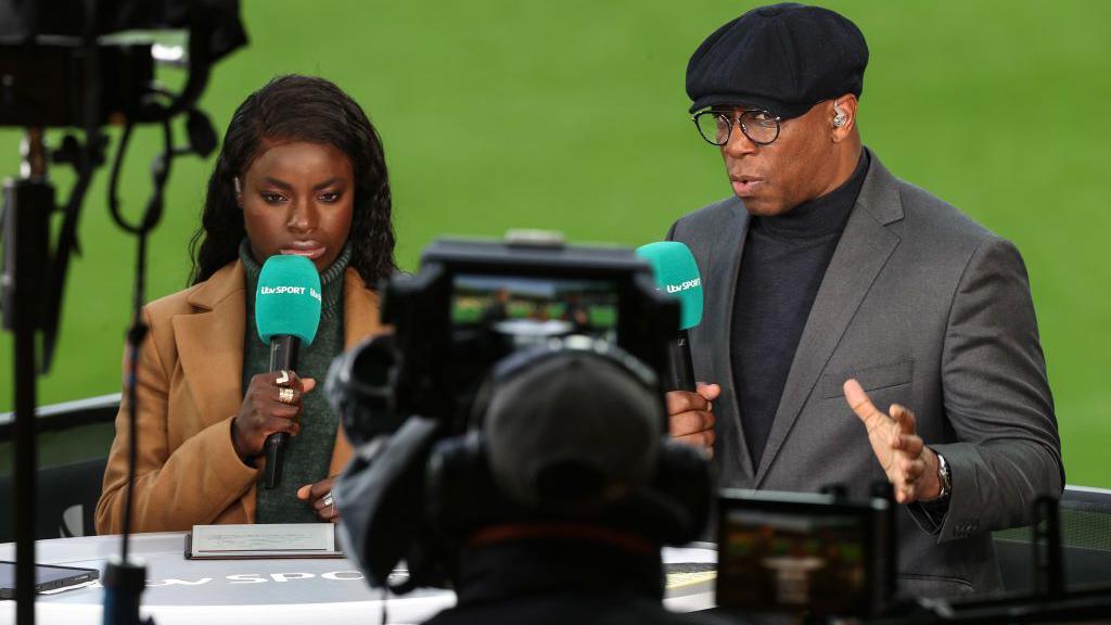 Eni Aluko working as a pundit alongside Ian Wright