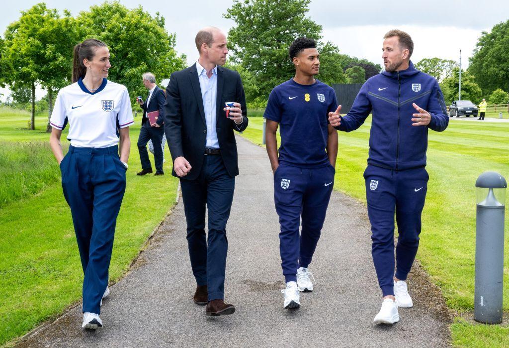 Prince William spoke with Jill Scott, Ollie Watkins and Harry Kane.