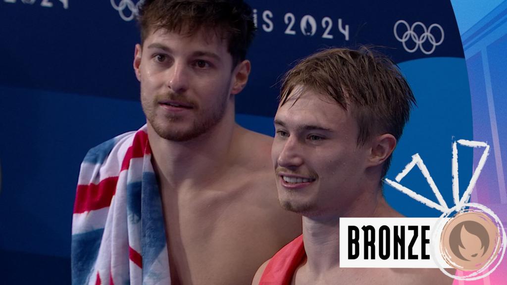 Laugher and Harding win 3m synchro diving bronze