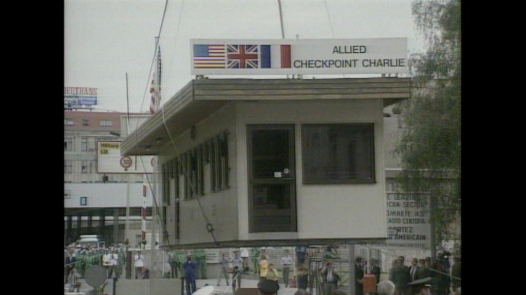 BBC Archive 1990 Checkpoint Charlie dismantled Berlin Wall BBC