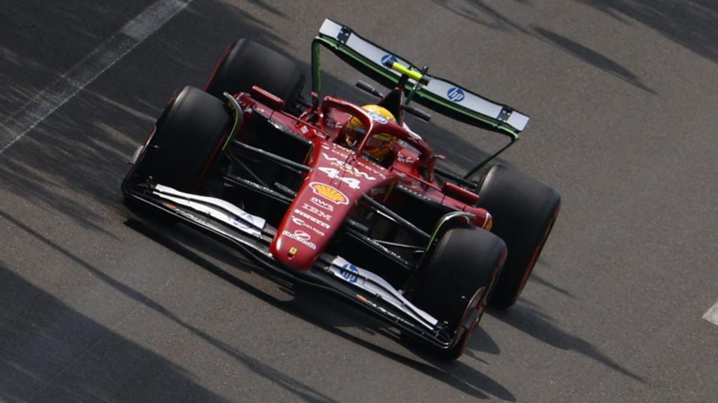 Ferrari's Lewis Hamilton in Azerbaijan Grand Prix first practice